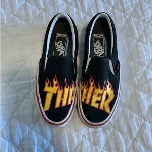 Vans Black 'Thrasher' Slip-On Skate Shoes size 4 Women’s 5.5